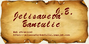 Jelisaveta Bantulić vizit kartica